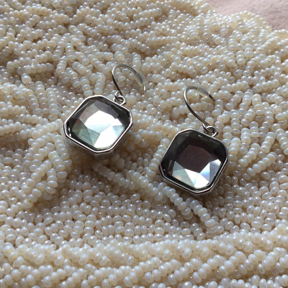 C+I Retro Glam Square-cut Crystal Earrings
